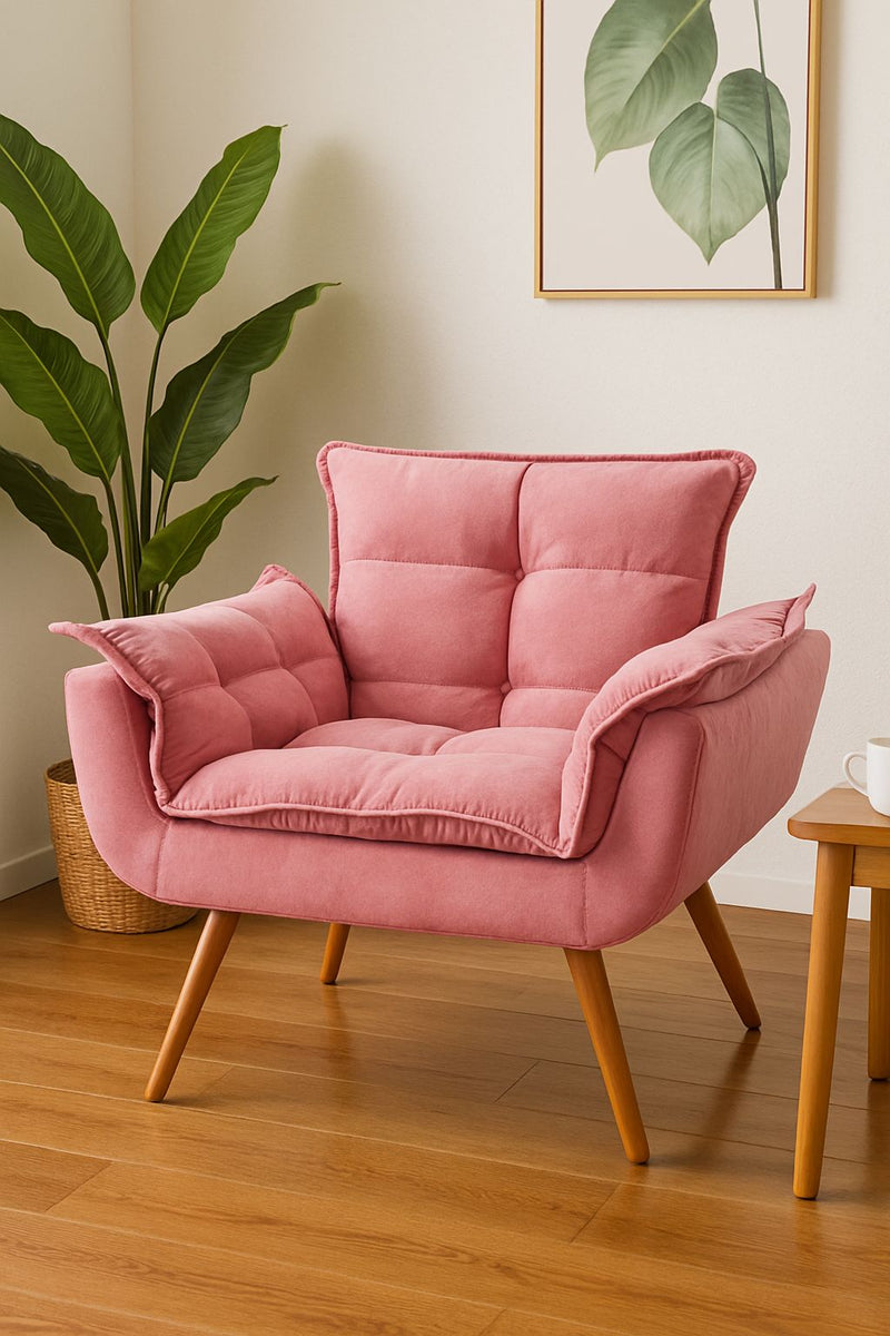 Poltrona Suede com Pés Palito