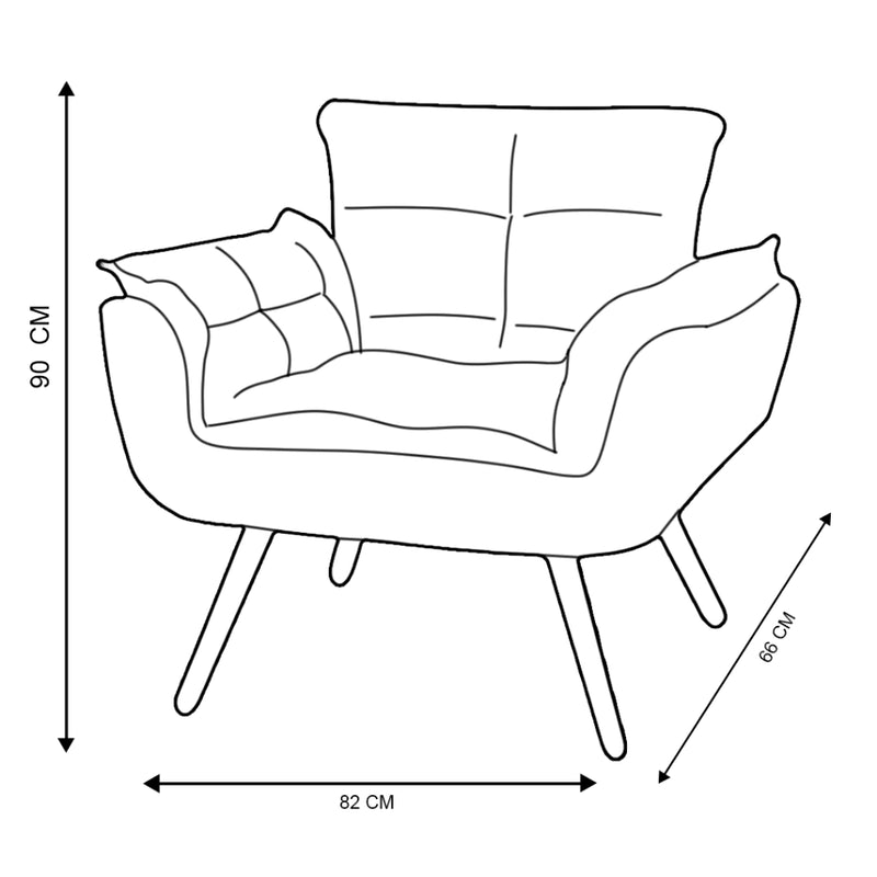 Poltrona Suede com Pés Palito