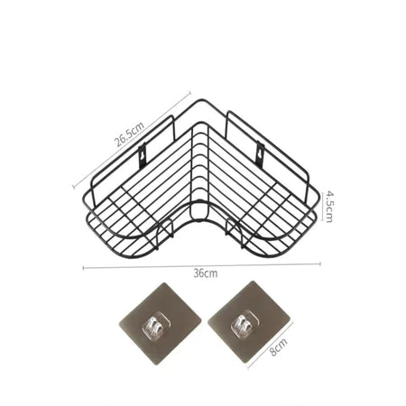 Kit 2 Prateleiras Suporte com Alto Adesivos para Parede Banheiro