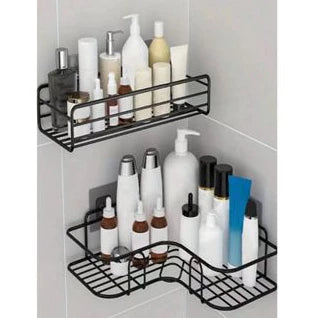 Kit 2 Prateleiras Suporte com Alto Adesivos para Parede Banheiro