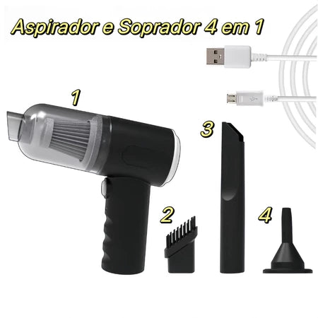 Aspirador e Soprador portátil 5 em 1