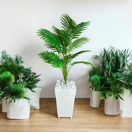 Planta Artificial Palmeira com Vaso Rattan