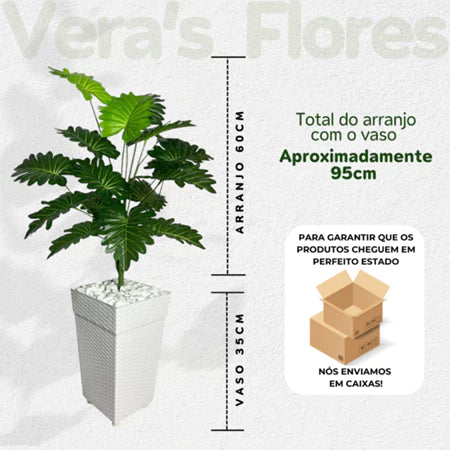 Planta Artificial Palmeira com Vaso Rattan