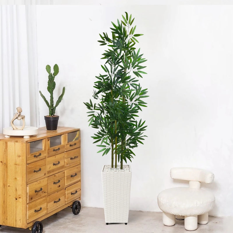 Planta Artificial Bambu Mosso e Vaso de Polietileno