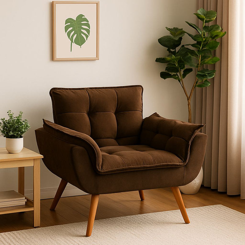 Poltrona Suede com Pés Palito