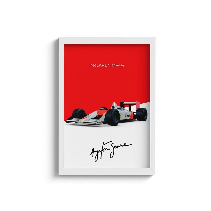Quadro Carro Mclaren Mp4/2 F1 Ayrton Senna C/ Moldura
